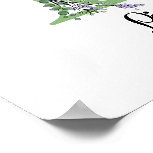 Monogram L Lavender Eucalyptus nursery Poster (Hoek)