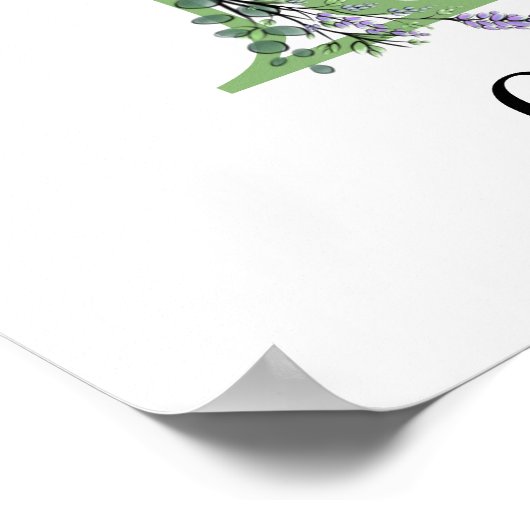 Monogram L Lavender Eucalyptus nursery Poster (Hoek)