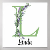 Monogram L lavender Eucalyptus poster (Voorkant)