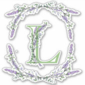 Monogram L Lavender Eucalyptus Sticker (Voorkant)
