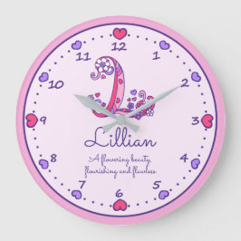 Monogram L Lillian harts name de klok