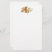 Monogram L met Lilies Briefpapier (Voorkant / Achterkant)