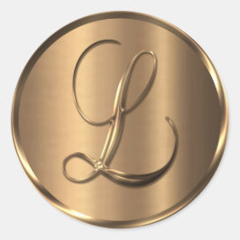 Monogram L NONMETALLIC Bronze Envelope Seal Ronde Sticker