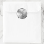 Monogram L NONMETALLIC Silver Envelope Seal Ronde Sticker (Tas)