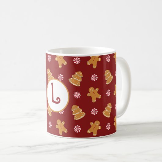 Monogram "L"-ontbijtkoek Mok met kerst (Voorkant rechts)