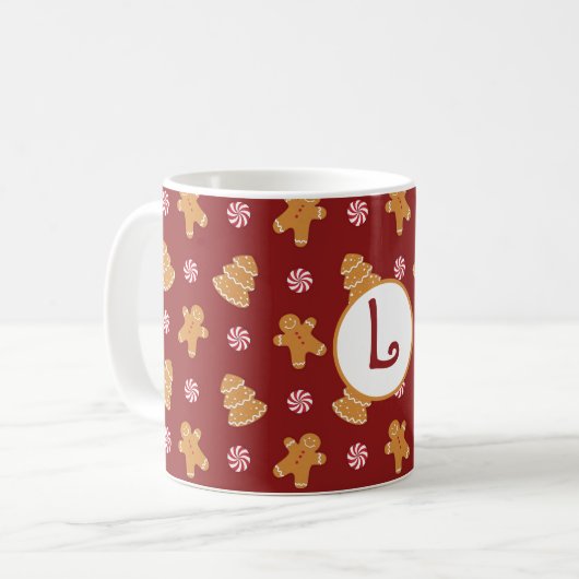 Monogram "L"-ontbijtkoek Mok met kerst (Voorkant links)