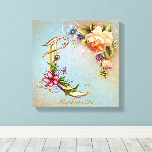 Monogram L Premium gewatteerd Canvas (gloss) Afdruk (Insitu (Houten vloer))