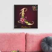 Monogram L Premium gewatteerd Canvas (gloss) Afdruk (Insitu (Woonkamer))