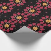 Monogram L Red Petals Wrapping Paper Cadeaupapier (Hoek)