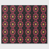 Monogram L Red Petals Wrapping Paper Cadeaupapier (Vlak)