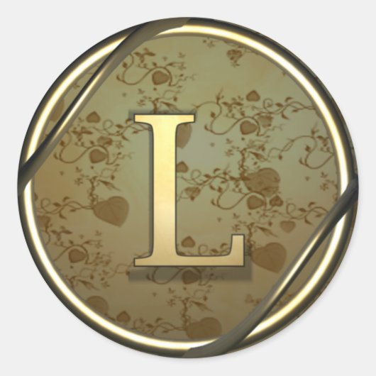 Monogram_L Ronde Sticker (Voorkant)