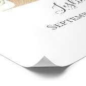 Monogram L Roze Witte Bloem Gouden Letter Kinderka Poster (Hoek)