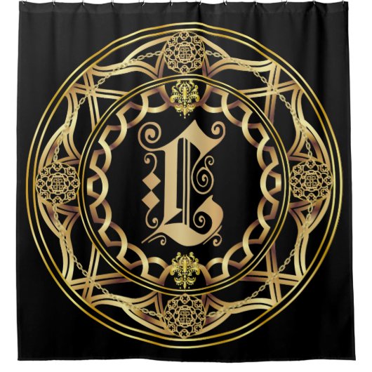 Monogram L Shower Curt past Kleur achteraan wijzig Douchegordijn (Voorkant)