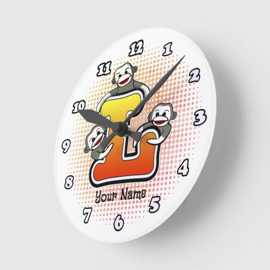 Monogram L Sock Monkey klok (Hoek)