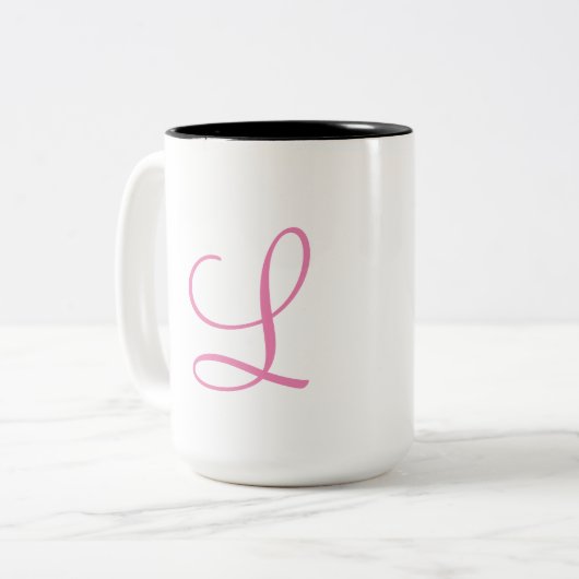 Monogram-L Tweekleurige Koffiemok (Voorkant links)