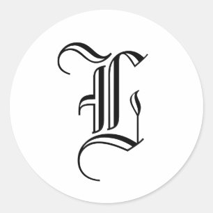 Monogram L uitnodiging zegel Oude Engelse stijl