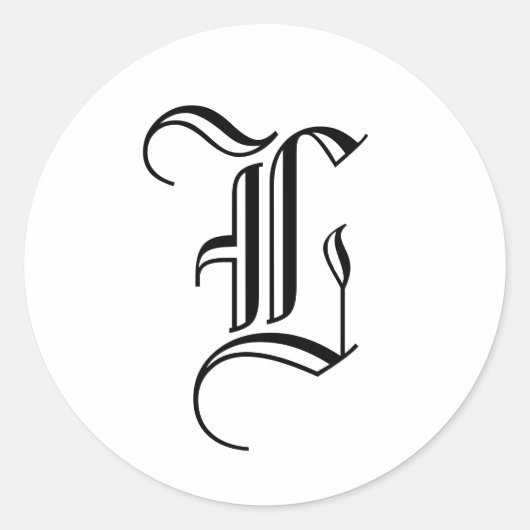 Monogram L uitnodiging zegel Oude Engelse stijl (Voorkant)