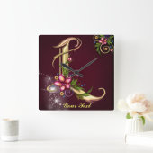 Monogram L-wandklok personaliseren Vierkante Klok (Huis)