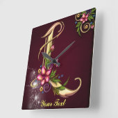 Monogram L-wandklok personaliseren Vierkante Klok (Hoek)