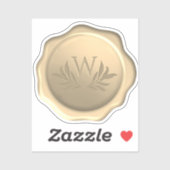 Monogram laat Golden Wax Seal in reliëf folie Sticker (Vel)