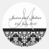 Monogram Labels - Damask Trellis - Black (Voorkant)