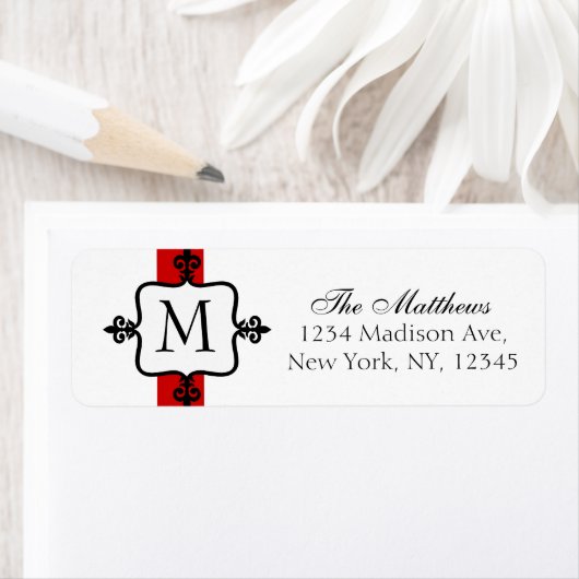 Monogram Labels Rood Zwart Wit (Insitu)