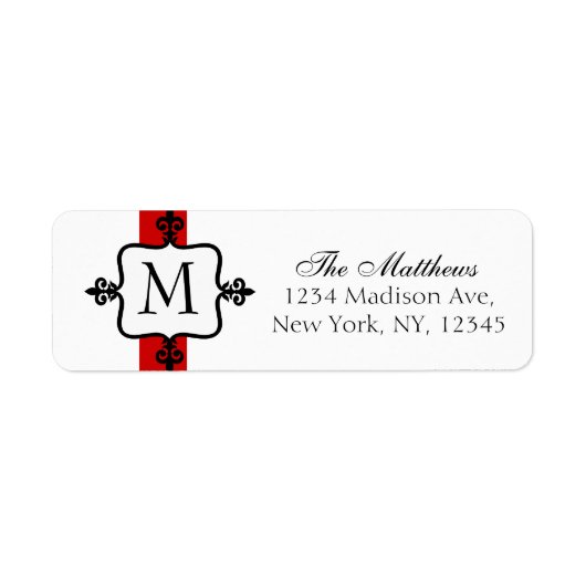 Monogram Labels Rood Zwart Wit (Voorkant)