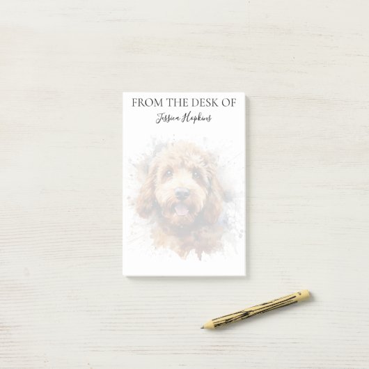 Monogram Labradoodle liefhebber hond Post-it® Notes (Op bureau)