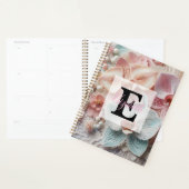 Monogram lace floral pink pastel orchid flowers planner (Display)