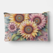 Monogram lace floral pink yellow orange sunflowers etui (Achterkant)