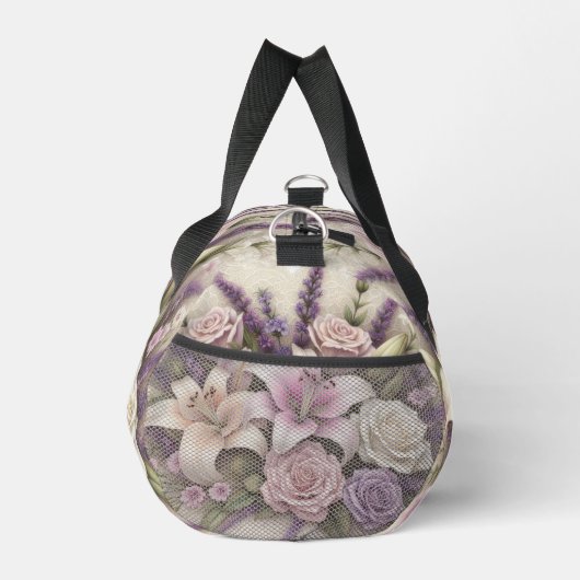 Monogram lace floral purple roses lavender lilies  plunjezak (Rechts)