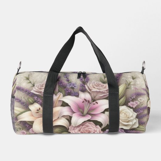 Monogram lace floral purple roses lavender lilies  plunjezak (Achterkant)