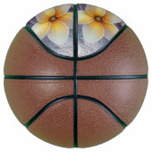 Monogram lace pink and yellow Spring flowers Basketbal (Rechts)