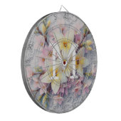 Monogram lace pink and yellow Spring flowers  Dartbord (Voorkant Links)