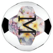 Monogram lace pink and yellow Spring flowers  Voetbal (Gedraaid)