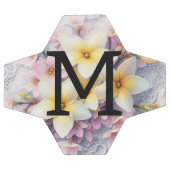 Monogram lace pink and yellow Spring flowers  Voetbal (Enkel)