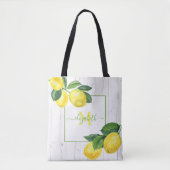 Monogram land citroenen waterverf rustiek hout tote bag (Voorkant)