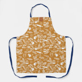 Monogram Land-stijl bakken patroon geel Schort (Voorkant)