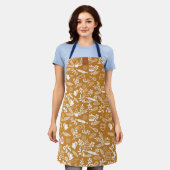 Monogram Land-stijl bakken patroon geel Schort (Gedragen)