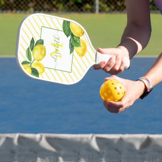 Monogram landcitroenen waterverf strepen pickleball paddle (Insitu)