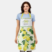 Monogram landcitroenen waterverf strepen schort (Gedragen)