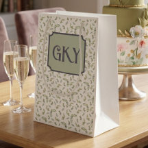 Monogram Landelijk Chique Waterverf Olijfpatroon