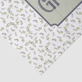 Monogram Landelijk Chique Waterverf Olijfpatroon Tissuepapier (Detail)
