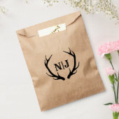 Monogram Landelijk hertengewei gepersonaliseerd ca Bedankzakje (Gezegeld)