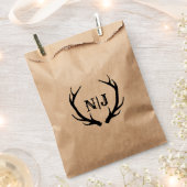 Monogram Landelijk hertengewei gepersonaliseerd ca Bedankzakje (Geknipt)