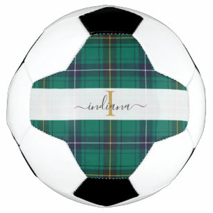 Monogram Landelijk Schotland Geruite Lettertype Sc Voetbal