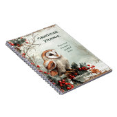 Monogram Landelijk Uil Dankbaarheidsdagboek | Notitieboek (Rechterzijde)