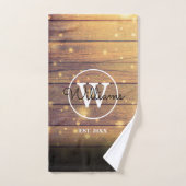 Monogram Landelijke Elegante Script Houten Panelen Bad Handdoek (Handdoek)