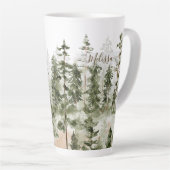 Monogram Landelijke Waterverf Groene Bos Latte Mok (Rechterhoek)