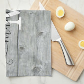 Monogram landgrijze patroonmonogram theedoek (Quarter Fold)